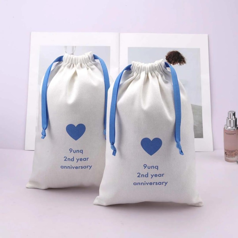 Made in the USA 3x4 inch Natural Cotton Muslin Drawstring Bags image 5