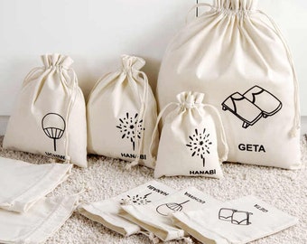 Cotton Double Drawstring Bags. 100% Organic Cotton Reusable Storage Muslin Bags - Cotton Produce Bag - Food Storage, Gift & Party Favor Bags