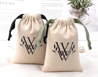 Cotton Drawstring Storage Bag - 5 Colours / 6 Sizes 100% Cotton Drawstring Bag, Drawstring Bag for Washing / Laundry / Toys logo printcustom