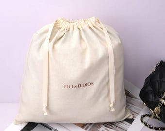 100% Cotton Dust Bag Black or White Handmade in USA High End Quality Storage Bag Gift Bag Packaging Handbag Clothes Accessories