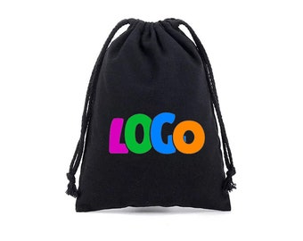 Personalised Custom 100% Cotton Drawstring Gift Bag Wedding Birthday Keepsake all Occasions add Name or Any Text of you choice