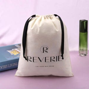 Made in the USA 3x4 inch Natural Cotton Muslin Drawstring Bags image 2