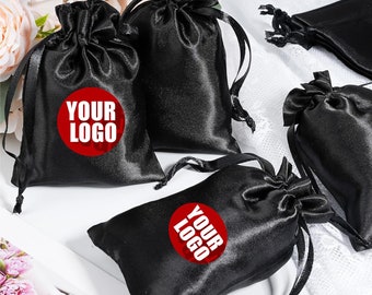 Set of 20/30/50Exquisite Satin Jewelry Pouch for Ring,Gift Satin Pouch Bag With Logo wig bags handbag dust bags logo print bags satin black