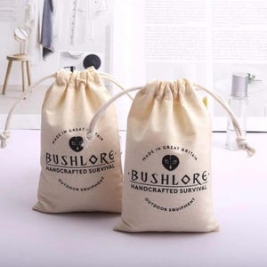 Made in the USA 3x4 inch Natural Cotton Muslin Drawstring Bags image 3