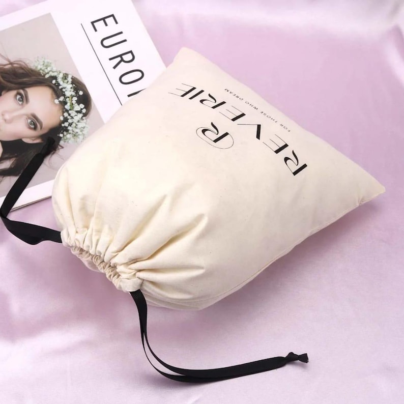 Made in the USA 3x4 inch Natural Cotton Muslin Drawstring Bags image 4