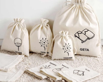 Canvas Cotton 200 GSM Thick Cotton Fabric Bags. Cotton Reusable Muslin Bags. Premium Quality. Best for Storage Packaging and Grocery