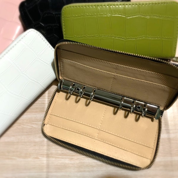 6 ring binder zip wallet | cash envelope  system binder/planner | textured wallet