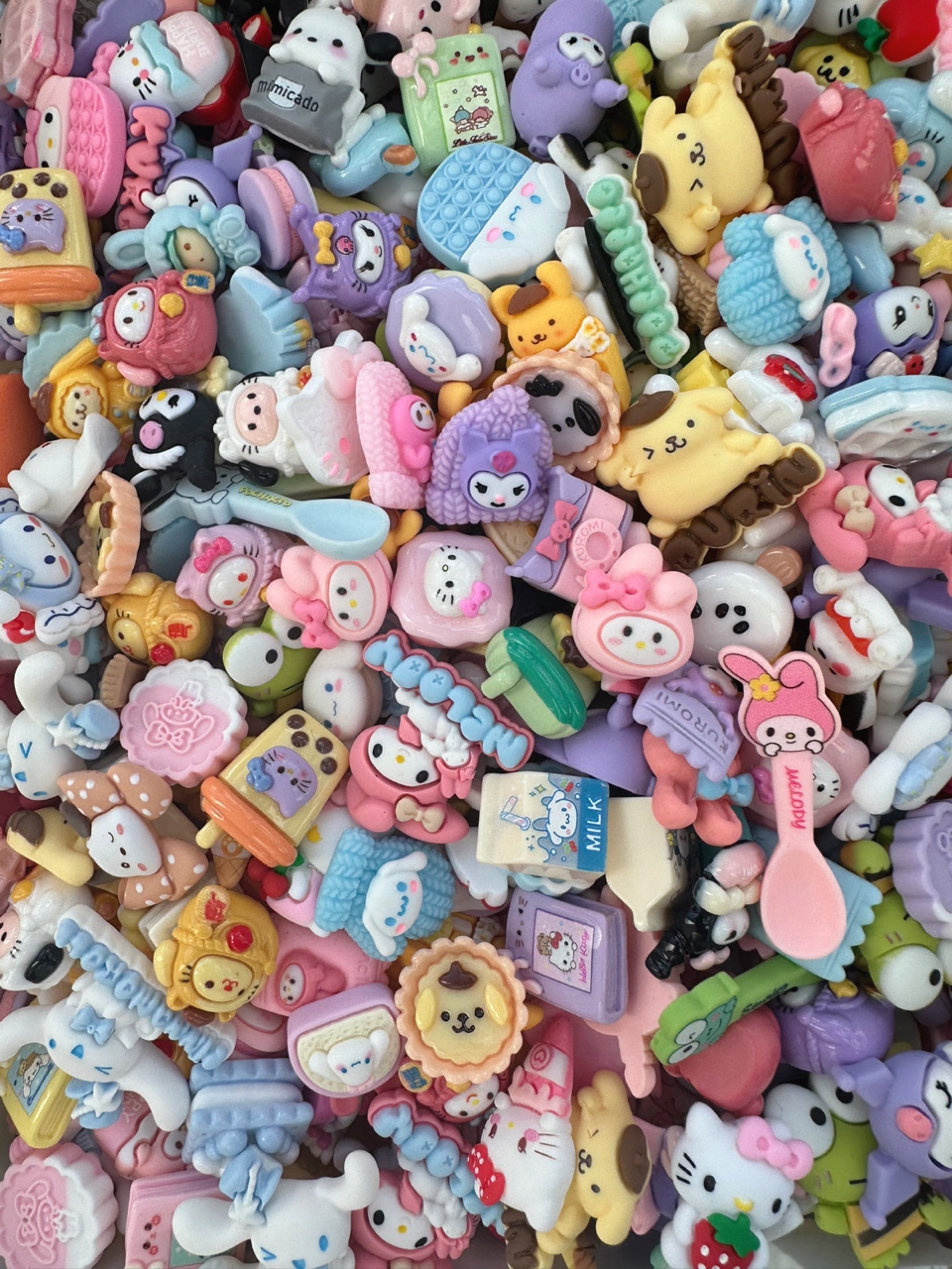 Buy 5-100pcs Sanrio Mixed Decoden/cabochons/diy CHARMS Kawaii, Fake Food , Hello  Kitty, My Melody Flat Back Resin Online in India 