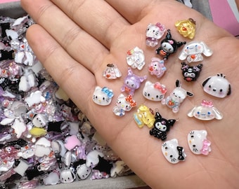 Sanrio mix nail art charms/DIY| hello kitty, Sanrio, kuromi, cinnamoroll 3D nail charm DIY