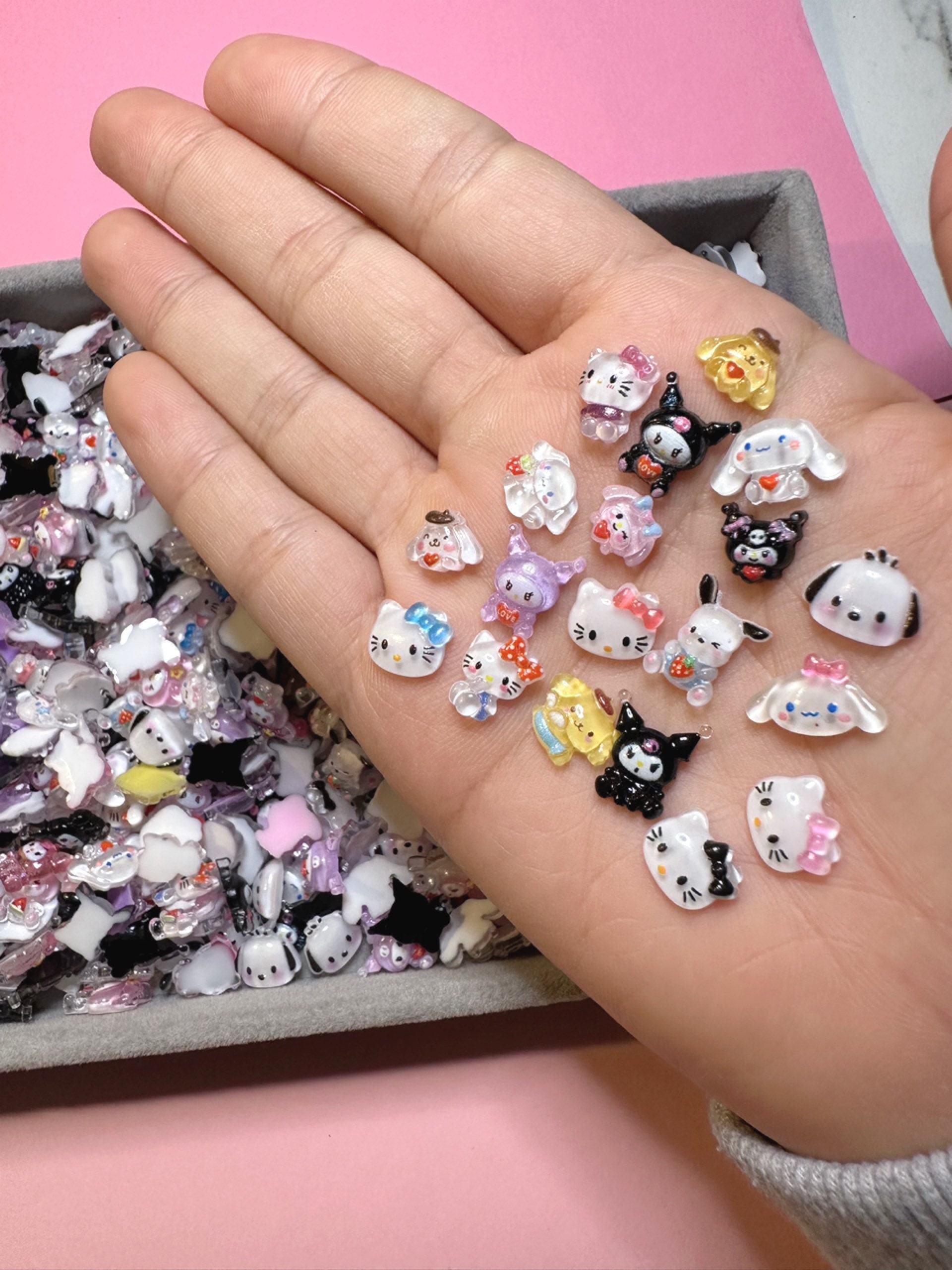 50/100pcs Mix Colors Assorted Mix 3D Kawaii Nail Charms, Nail Art, Cute Nail  Decoration 