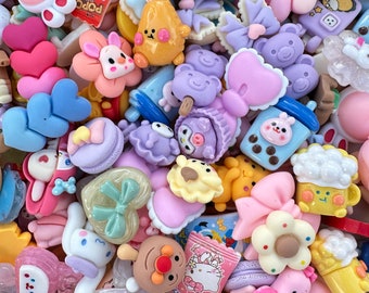 100g wholesale Mixed kawaii cabochons/charm for DIY/decoden fake food, flat back resin kawaii