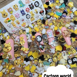 Cartoon mix | Nail charms/decor/DIY | random pcs nail art rhinestone flat back resin kawaii