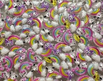 Sanrio rainbow clouds  nail charms |3D nail arts, nail charms, cartoon, Sanrio, hello kitty, kuromi, cinnamoroll, my melody, Pom Pom purin