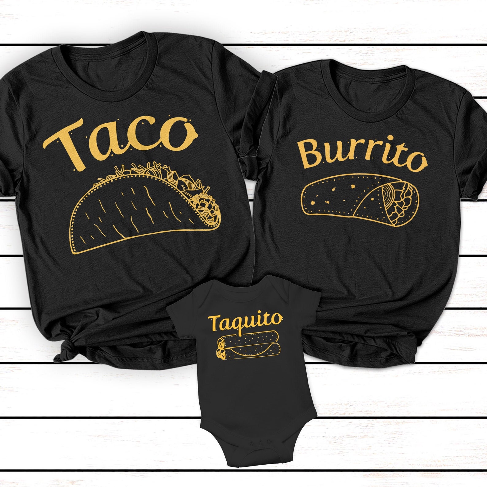 Taco Burrito Taquito shirt Taco Burrito Taquito Family Shirt Etsy