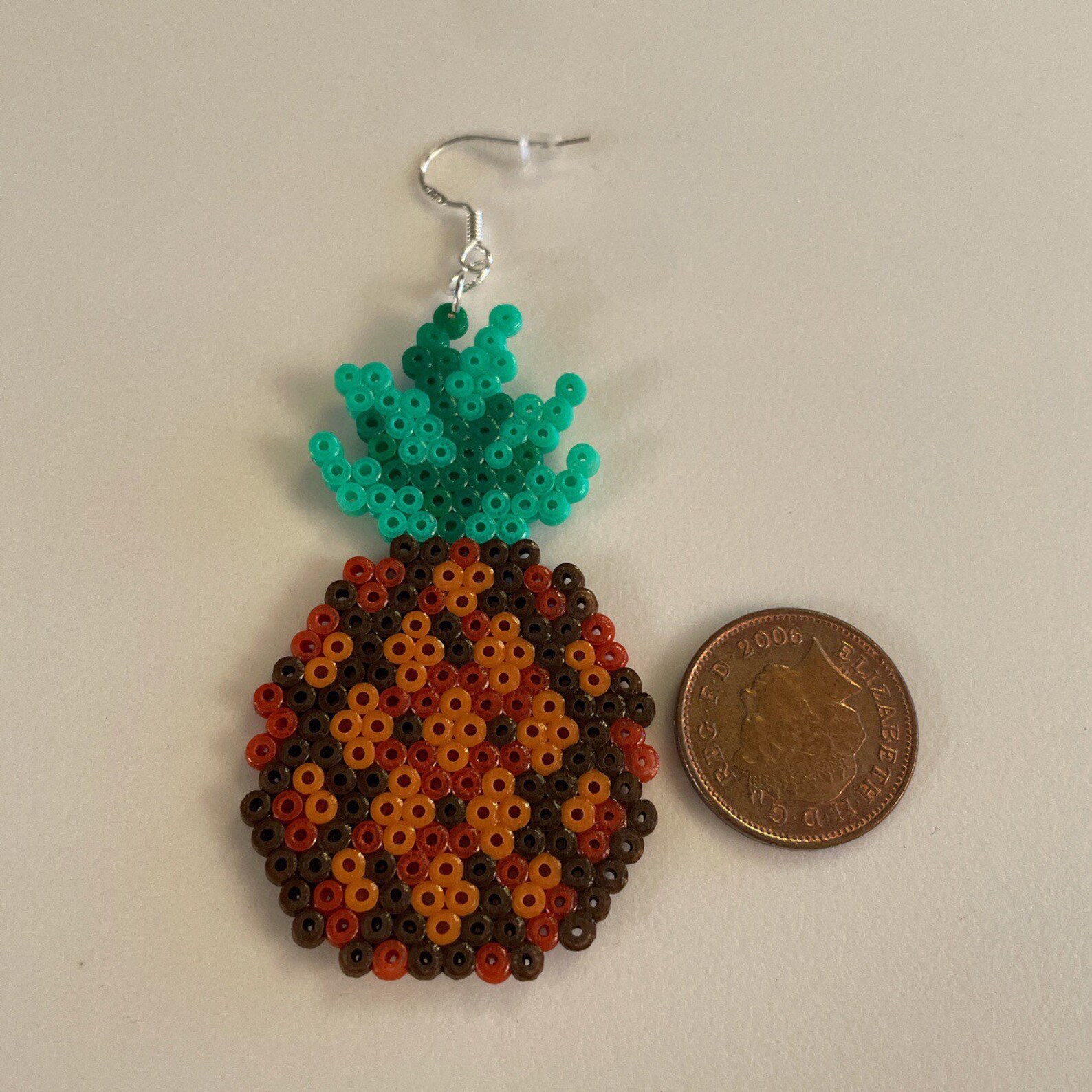 Handmade Pineapple Hama Perler Bead Earrings | Etsy