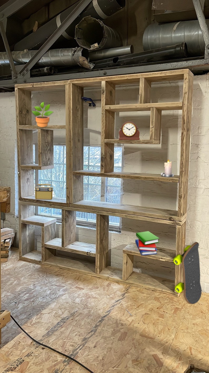 Uniquely designed Scaffold shelving or room dividers, made to order with reclaimed timber image 4