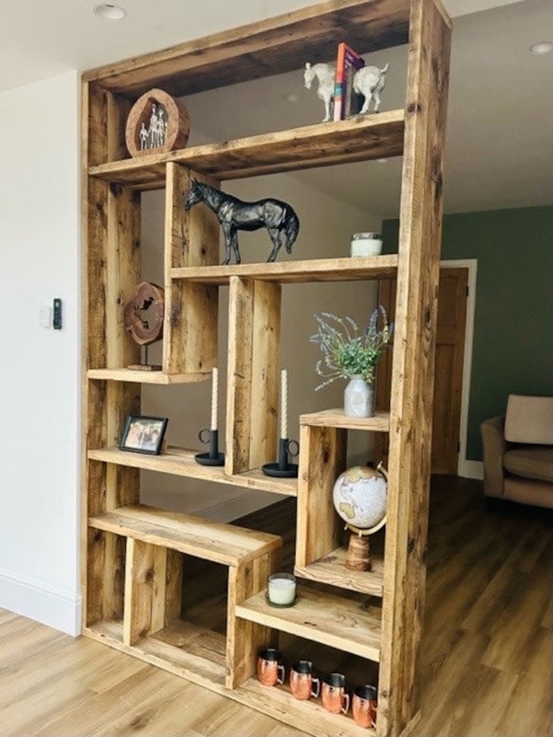 Uniquely designed Scaffold shelving or room dividers, made to order with reclaimed timber image 2