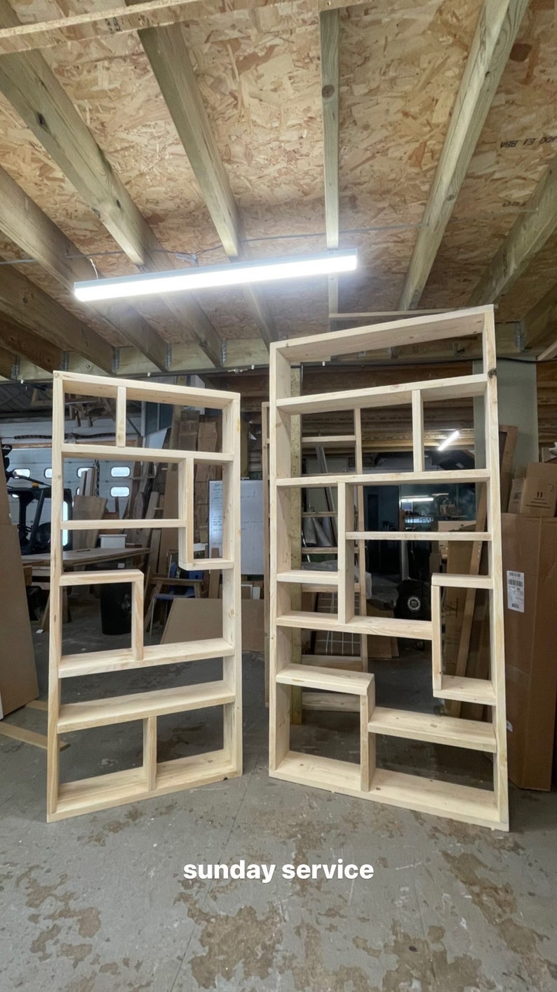 Uniquely designed Scaffold shelving or room dividers, made to order with reclaimed timber image 3