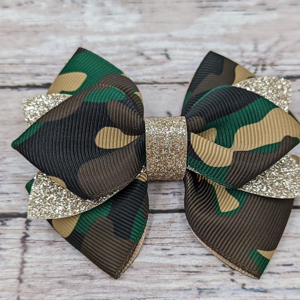 Camouflage Hair Bow Etsy