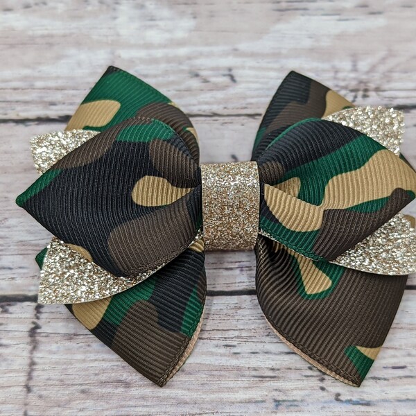 Camouflage Hair Bow Etsy