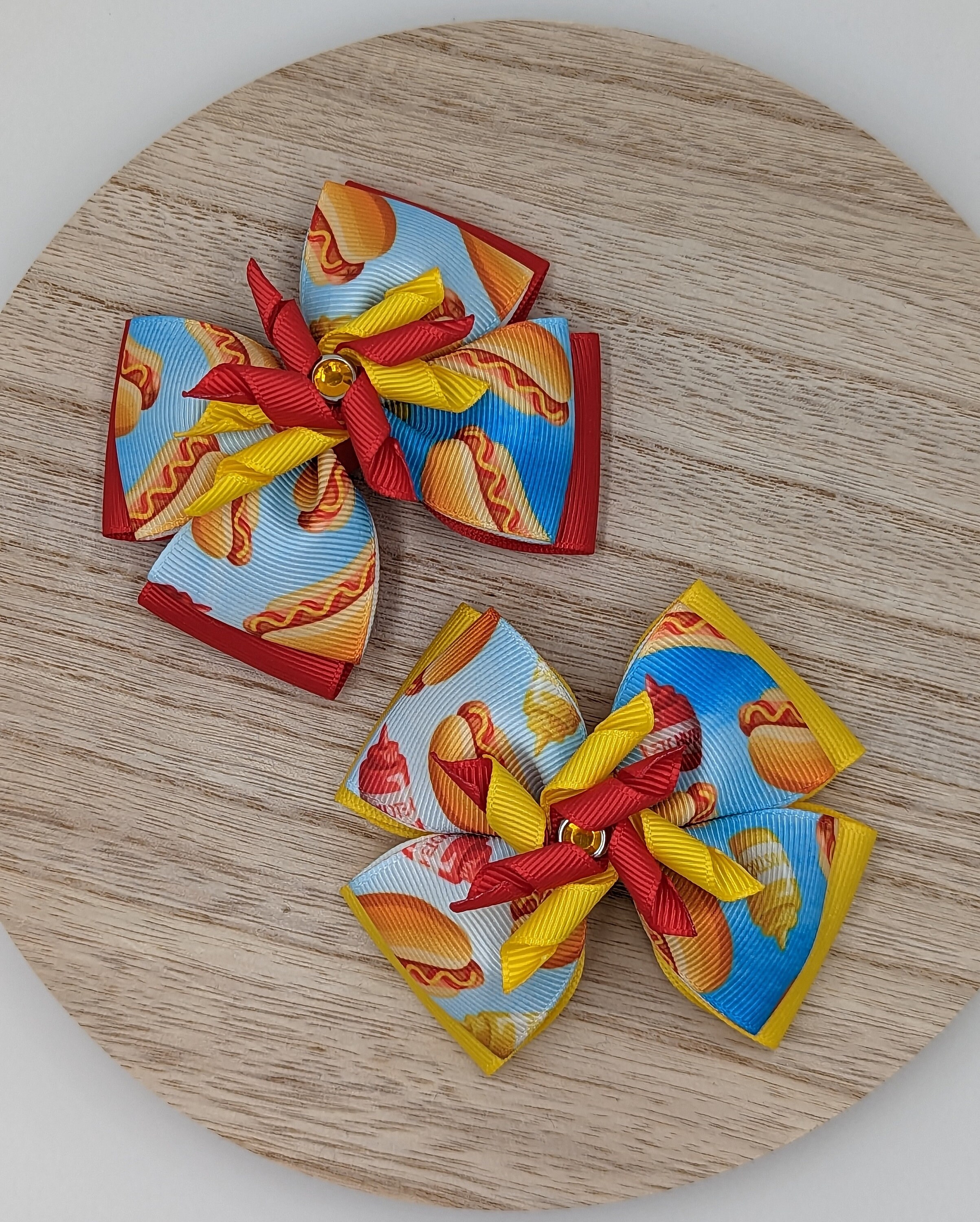 Hot Dog Hair Bow Summer Bow Picnic Hair Accessories Etsy