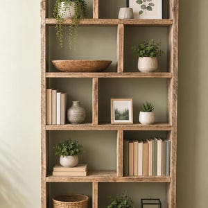 Reclaimed Scaffold Board Bookcase | Rustic Wooden Shelving Unit | Industrial Display Shelf | Handmade Rustic Bookshelf | Living Room Storage