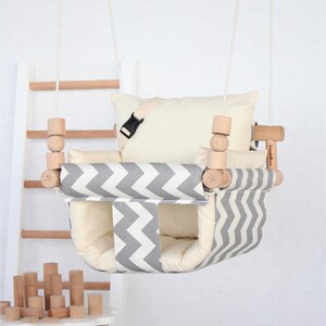Baby Swing,Best Gift For Kids, Fast Shipping, Handmade Swing, Hammock, İndoor Swing, Wooden Swing, Fabric, Toddler Swing, Highchair Swing
