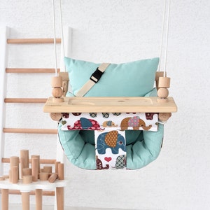 Baby Swing,Best Gift For Kids, Fast Shipping, Handmade Swing, Hammock, İndoor Swing, Wooden Swing, Fabric, Toddler Swing, Highchair Swing