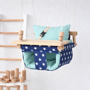 Baby Swing, Fast Shipping, Handmade Swing, Baby Shower Gift, Baby Swing With Pillows, Toddler Swing, Highchair Swing, Organic Toys