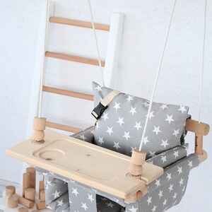 Baby Swing, Fast Shipping, Handmade Swing, İndoor and Outdoor Swing, Wooden Swing, Fabric, Toddler Swing, Highchair Swing, Pillows, Organic image 5