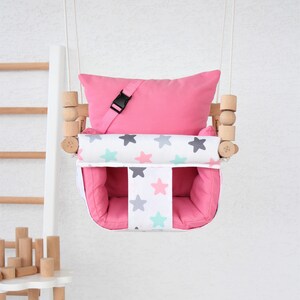 Baby Swing, Fast Shipping, Handmade Swing, İndoor Swing, Wooden Swing, Fabric, Toddler swing, Highchair Swing