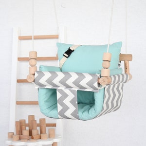 Baby Swing,Best Gift For Kids, Fast Shipping, Handmade Swing, Hammock, İndoor Swing, Wooden Swing, Fabric, Toddler Swing, Highchair Swing