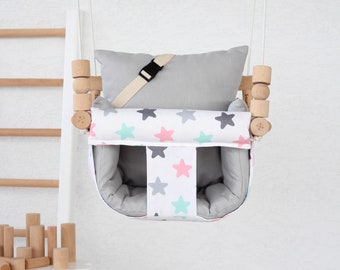 Baby Swing, Cotton Swing, Handmade Swing, İndoor Swing, Wooden Swing, Fabric, Toddler swing, Highchair Swing, Best For Kids, Gift For Kids