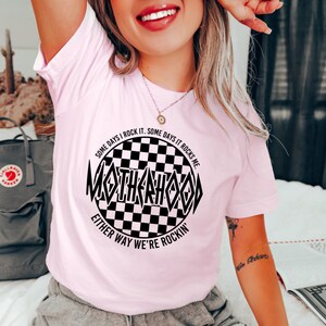 Motherhood Shirt | Rockin&#39; Motherhood | I Rock It Sometimes It Rocks Me | Mama Shirt | Mom Shirt | Cute Retro Shirt for Moms | Boy Mom