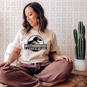 Motherhood is a Walk in the Park Shirt | Mom Life Shirt | Mom Shirt | Gift for Mom | Dinosaur Mom Shirt | Dinosaur Party Shirt | Mama Shirt