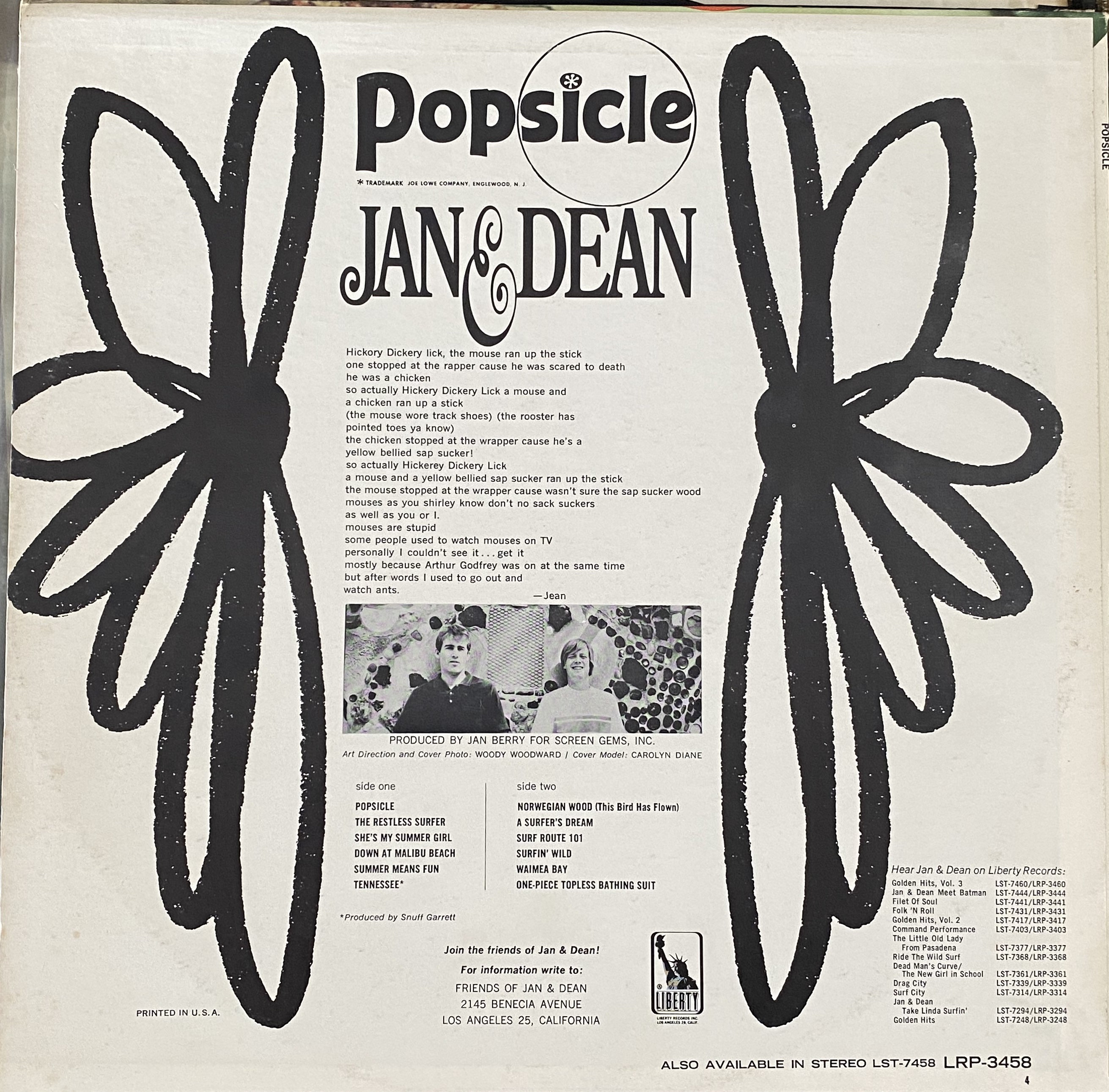 Vinyl JAN & DEAN Popsicle Lp Record Album Teen Surf Guitar Norwegian