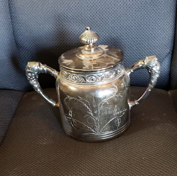 Vintage Silver Plate Sugar Bowl Etsy