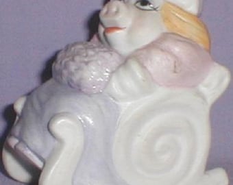 1980 SIGMA Tastesetter Muppet Weihnachten "Miss Piggy in Schlitten" Keramik Ornament (neu)