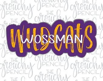 Wossman Wildcats baseball softball basketball football team name graphic PNG sublimation transfer file