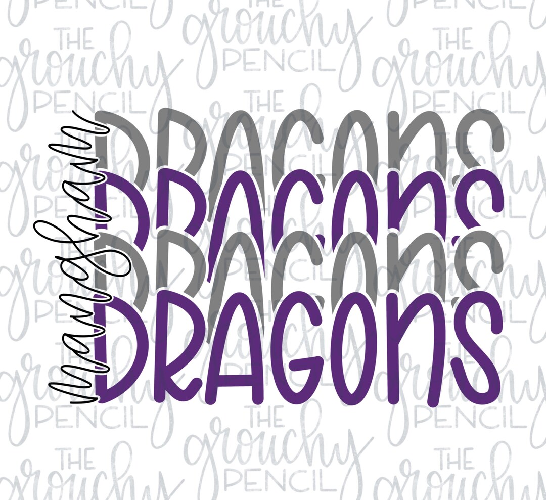 Mangham Dragons Baseball Softball Basketball Football Team Name Graphic
