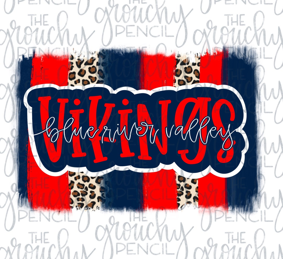 Blue River Valley Vikings Baseball Softball Basketball Football Team Name Graphic PNG
