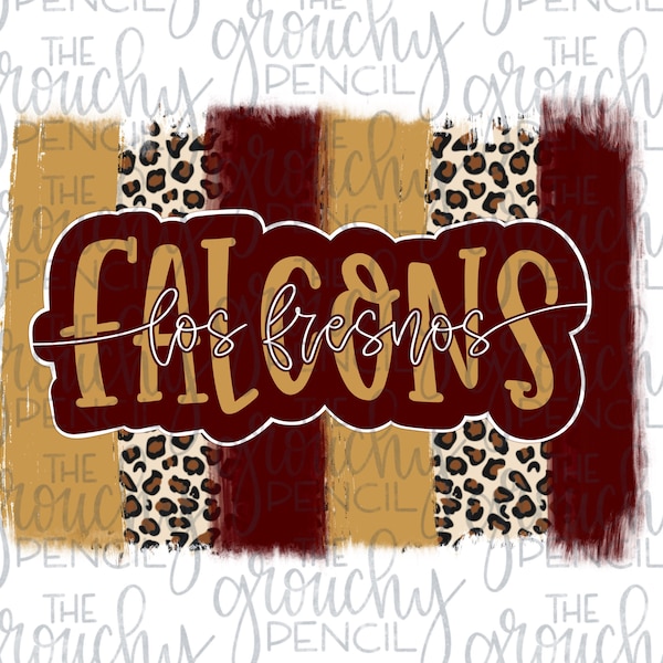 Los Fresnos Falcons baseball softball basketball football team name graphic PNG sublimation transfer file