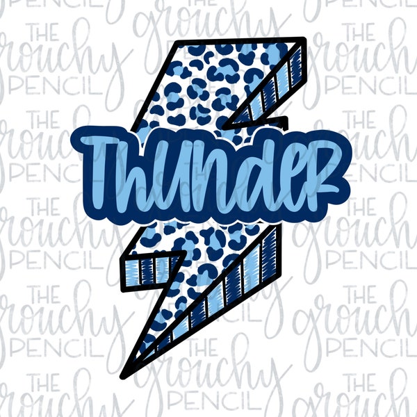 Thunder lightning bolt mascot baseball softball basketball football team name graphic PNG sublimation transfer file, custom team name