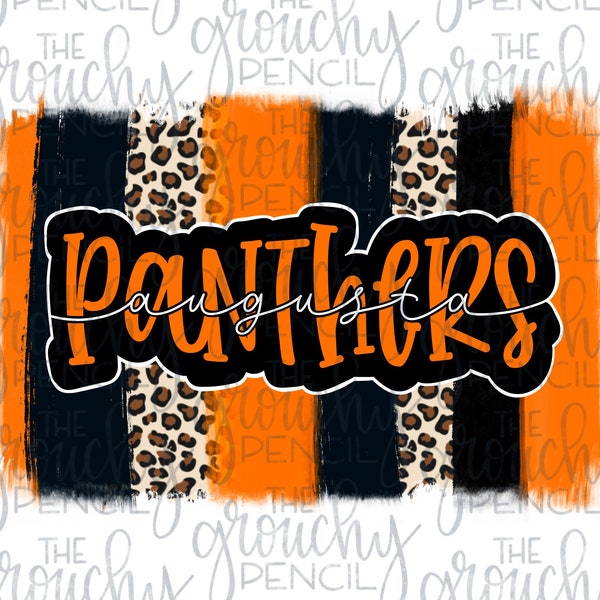 Augusta Panthers baseball softball basketball football team name graphic PNG sublimation transfer file