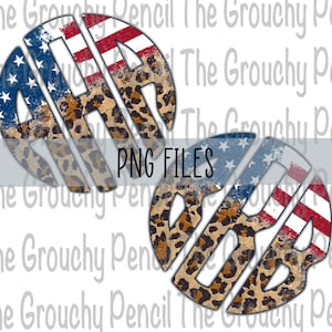 American flag leopard monogram alphabet PNG file downloads - full alphabet, distressed flag initials, Memorial Day, July 4th font