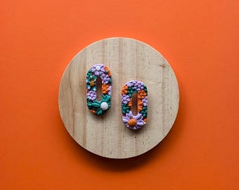 Colourful Flowers earrings | Funny Earrings | Unique | Handmade Jewelry | Modern Earrings | Statement jewelry