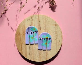 Purple handmade earrings | Statement Earrings | Modern Jewelry | Unique | Funny Earrings |