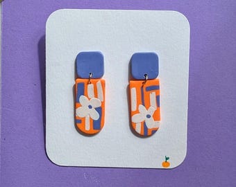 Handmade earrings with texture | Statement earrings | Handmade | Lightweight | Polymer clay earrings | Unique Gift