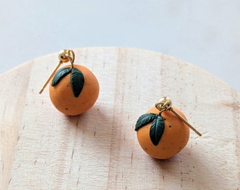 Orange Earrings | Handmade earrings | Fruit earrings | Funny earrings