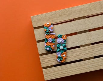 Colourful Flowers earrings | Unique | Handmade Jewellery | Modern Earrings |